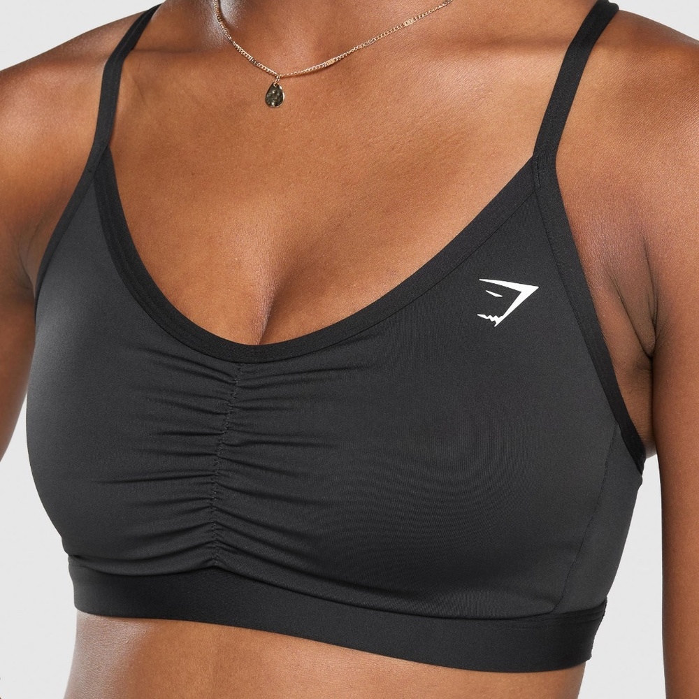 Black Gymshark Ruched Sports Bra